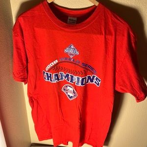 MLB Men’s Phillies 2008 World Series Champions Color Red Size Large